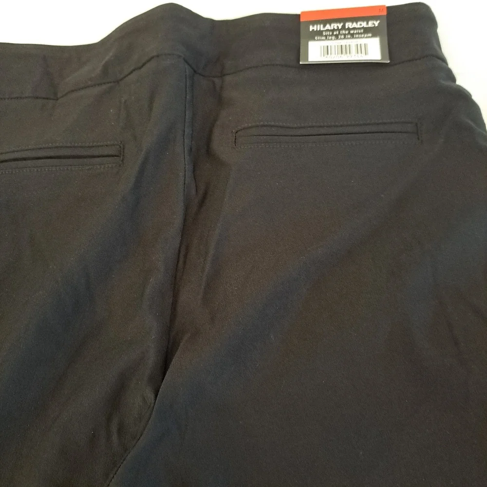 Hilary Radley Womens Pants M Black NWT Tummy Control Slim Leg 1735-238